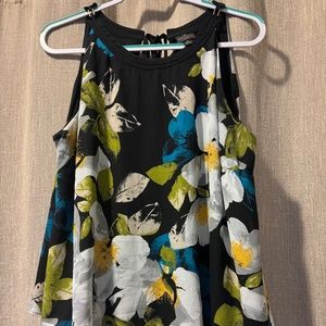Worthington Women | Black Floral Cami Top | Size 2X